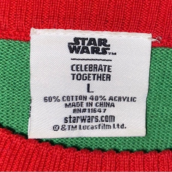 Christmas 🎄 UGLY Sweater Star Wars “Presents are the Way” Baby Grogu Size L - Picture 4 of 5